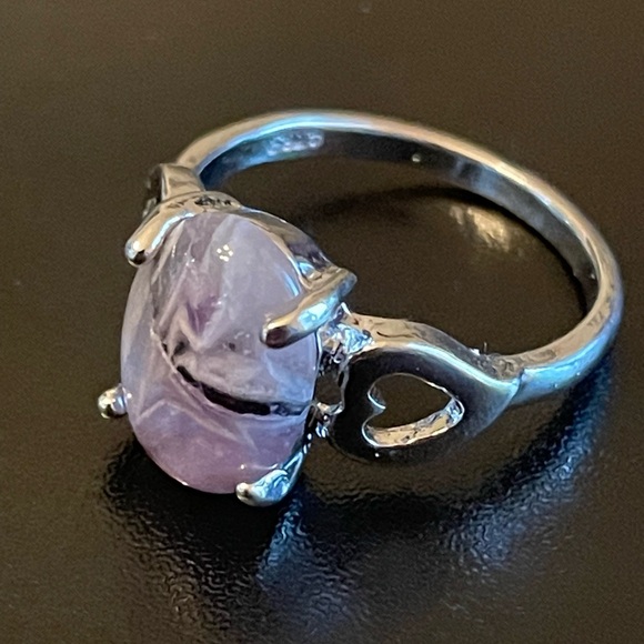 Elegant purple amethyst S925 silver ring size 9.5 - Picture 3 of 9